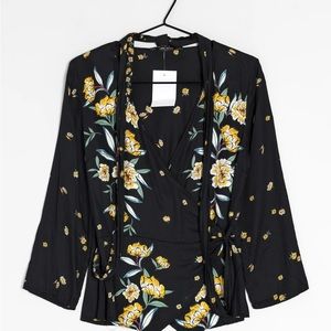 ZARA Wrap Floral Blouse M